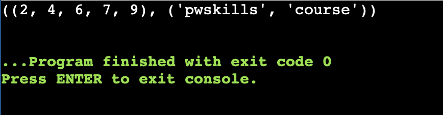 Python Tuples Nesting 